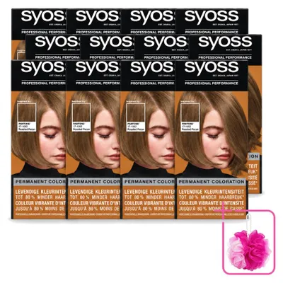 Imagen del producto de 12 tintes para el cabello Syoss Pantone, color 6-66 (Roasted Pecan), pack ahorro, 12 unidades