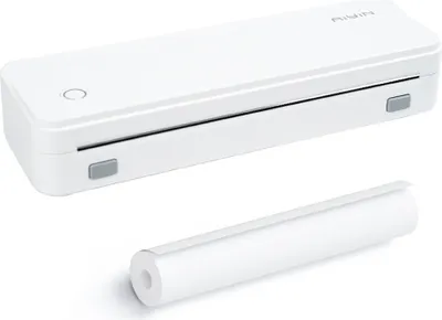 Zdjęcie produktu dla Przenośna drukarka termiczna formatu A4, bezprzewodowa drukarka biurkowa, do użytku z telefonami komórkowymi/laptopami, 56 mm/77 mm/107 mm/210 mm/216 mm (2 cale/3 cale/4 cale/8 cali/8,5 cala), format papieru US Letter i A5 do biura i szkoły, kompatybilna z systemami Windows/Mac, druk bez atramentu, pliki PDF, strony internetowe, dokumenty umowne, zdjęcia, w zestawie 1 rolka papieru