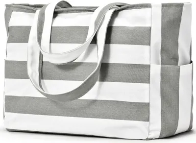 Produktbild von Große Strandtasche XXL Damen Canvas Tote Bag wasserdicht 40L multifunktional