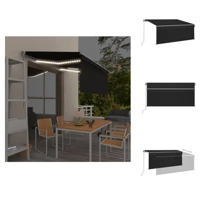 Immagine prodotto di vidaXL Tenda a scomparsa manuale con tenda a rullo e LED 3x2,5 m antracite - Tende da sole