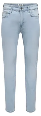 Immagine prodotto di Only & Sons, pantaloni slim fit modello Onswarp, tessuto denim leggero, colore blu chiaro, taglia 30 (vita) / 34 (lunghezza)