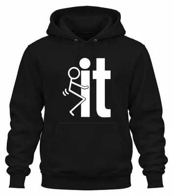 Immagine prodotto di Felpa con cappuccio, colore nero, taglia XXL, con scritta "L" disegnata in stile cartoon e con un'espressione sarcastica
