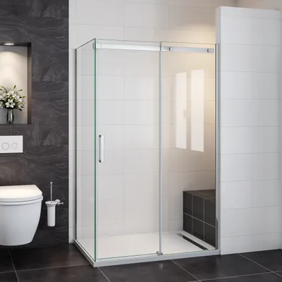Produktbild von 120x90x195cm Schiebetür Nischentür Duschwand Duschabtrennung Duschkabine 8mm Nano ESG Glas