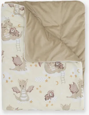 Produktbild von Samt-Babydecke mit Drachenmotiv