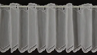 Produktbild von Gardinen Kranzusch feiner Batist Lochstickerei 30x472,5 cm H/B weiß Bistrogardine Vorhang Küche 1er Pack