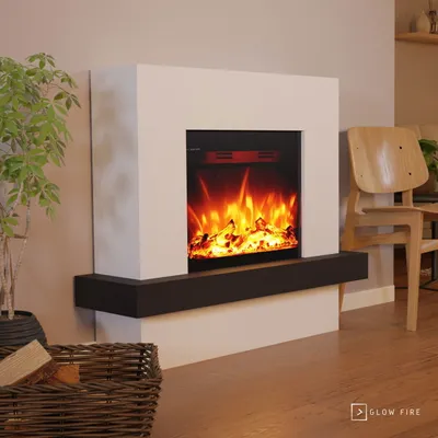 Produktbild von Glow Fire Elektrokamin 'Pandora' | LED Standkamin in weiss mit Heizung (1500 W) | HxBxT: 97x114x32cm