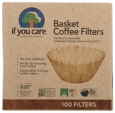 Kaffeefiltertüten, ungebleicht, 100 Stück, für 8-12 Tassen