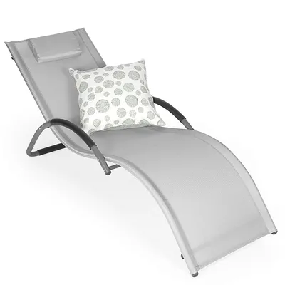 Produktbild von Park Alley Relaxliege Alu Sonnenliege Wellnessliege mit Kissen in grau