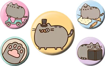 Produktbild von Pusheen - Anstecker-Set "Fancy" 5er-Pack PM930 (Einheitsgröße) (Bunt)
