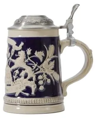 Zdjęcie produktu dla Kufel do piwa ceramiczny bawarski z pokrywką dla mężczyzny prezent