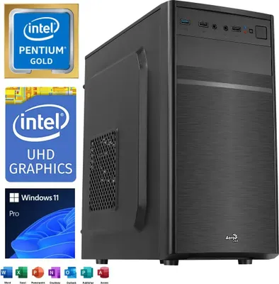 Produktbild von Komplett PC│Intel® Pentium® Gold 3,50GHz│8GB DDR4 RAM│256 GB M.2 SSD│Win 11 Pro│Office 21