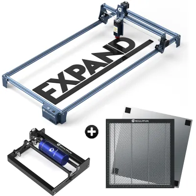 Produktbild von Rozširujúca súprava pre gravírovacie stroje Sculpfun Rozširujúca súprava pre gravírovacie stroje S6/S6pro/S9 Rozšírená hriadeľ 950 mm x 410 mm+400 x 400 mm SCULPFUN Pracovný stôl s voštinovou štruktúrou + súprava valčekov SCULPFUN