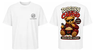 Obrázek produktu pro LUNØIR Tričko pro ženy, volný střih, kolekce "Popcorn-Kraftritual", barva bílá, velikost XL