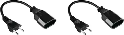Immagine prodotto di Cavo di prolunga Euro tipo C, set da 2, 0,2 m, nero, 0,75 mm2