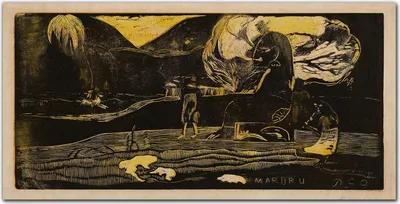 Produktbild von Coloray Küchenrückwand 140x70 Spritzschutz aus Glas - Maruru Gauguin