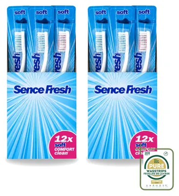 Produktbild von 2 x Sence Fresh Soft Comfort Clean Tandenborstels - Vorratspackung - 2 Stücke