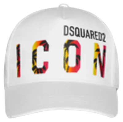 Imagen del producto de Gorra de béisbol Dsquared2 Icon Sunset, de algodón, color blanco