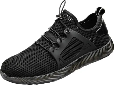 Produktbild von Bequeme Atmungsaktive Trainingsschuhe, Strapazierfähige Sportschuhe mit flexiblem Schuhmaterial, schwarz - REINFORCE 42