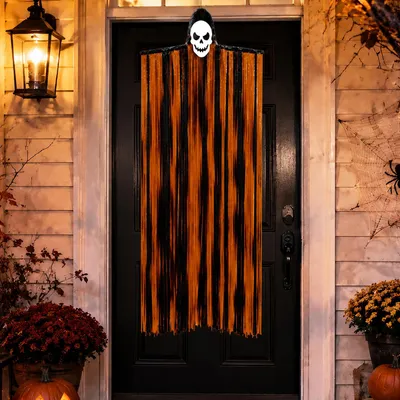 Halloween-Deko hängendes Skelett 160 cm mit Quasten
