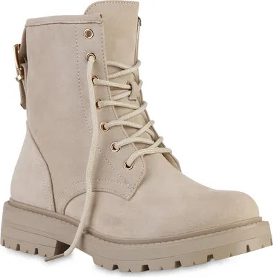 Produktbild von VAN HILL Damen Leicht Gefütterte Schnürstiefeletten Stiefeletten Schuhe 841323, Farbe: Beige, Größe: 38