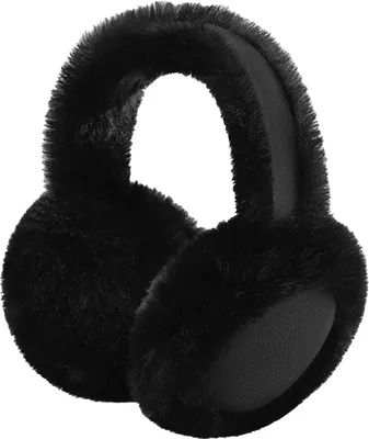 Produktbild von Ohrenschützer aus Kunstfell mit elastischem Kopfband, faltbar, flauschig und warm, mit Plüschaußenseite, Winteraccessoire