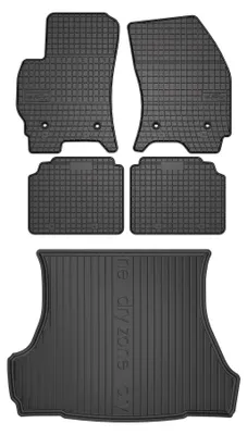 Produktbild von Gummimatten + Kofferraumwanne für Ford Mondeo MK3 2001-2007 (Liftback, Standard-Kofferraum) – Schwarz, passgenau – Wielganizator SolidPRO