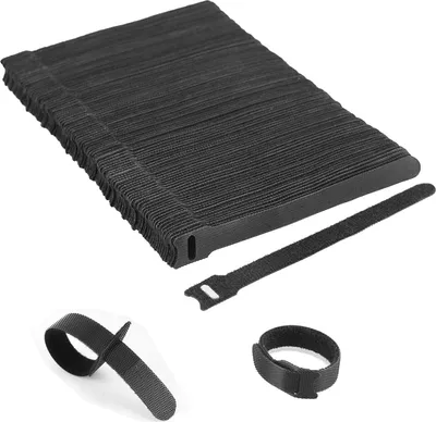 Kabel-Klettband, 100 Stück, Schwarz – Wiederverwendbare Klettbinder Für Kabel, Drähte & Mehr
