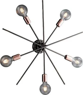 Immagine prodotto di Bloom Plafoniera ferro cromo nero e rame 5 luci H.22 Ø65 BL200-PL5-NR