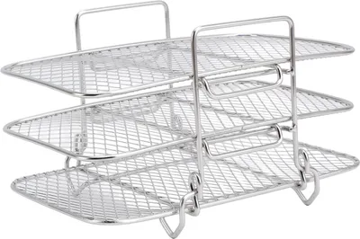 Image de support de friteuse 3 couches empilable Support de déshydrateur en acier inoxydable 304 Support de grillade multi-couches détachable Accessoires