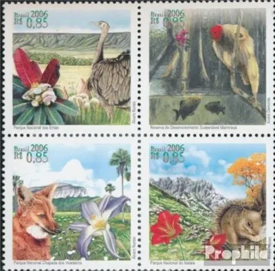 Produktbild von Briefmarken Brasilien 2006 Mi 3451-3454 Viererblock (kompl.Ausg.) postfrisch Naturschutzgebiete