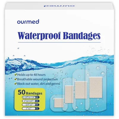 Image de Pansements imperméables transparents, 50 pièces, de différentes tailles