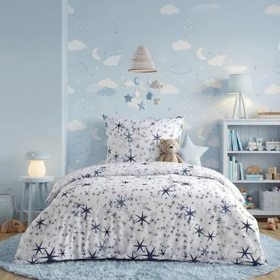 Produktbild von Kinderbettwäsche Etoiles Kids Stars, Renforce: 100% Baumwolle, 2 teilig, 135x200 cm, 100% Baumwolle, Reißverschluss, Sterne