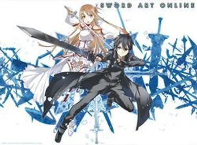 Imagen del producto de Póster de Sword Art Online, con Asuna y Kirito, tamaño 52x38 cm