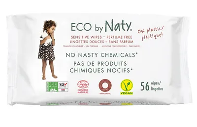 Image de Naty lingettes humides sans parfum - pour peau sensible (56 pcs)