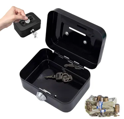 Image de Petite boîte de rangement avec serrure à clé - Portable - Petit coffre-fort