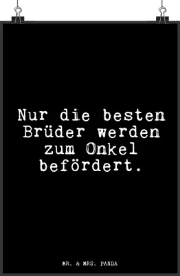 Produktbild von Mr. & Mrs. Panda Bild Nur die besten Brüder... DIN A4 - Schwarz - Geschenk, Deko, Kunstdruck, drucke, wanddeko, Familie, Sprüche, Plakat, bester Onkel, Bruder