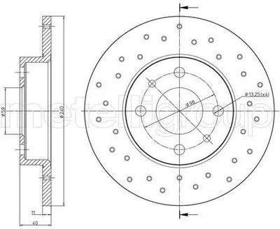 Produktbild von 2x METELLI Bremsscheibe 23-1410FC für FIAT 500 (312) 500 C (312) 39 7mm 240 5mm