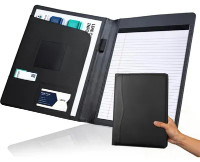 Produktbild von Konferenzmappe A4 Kunstleder Schwarz mit Organizer und Tabletfach