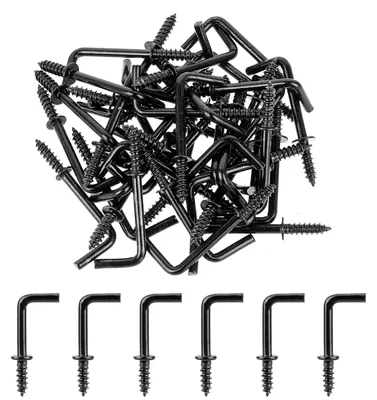 Productafbeelding van 40 Stuks L-vormige haken voor ophangen, zwart