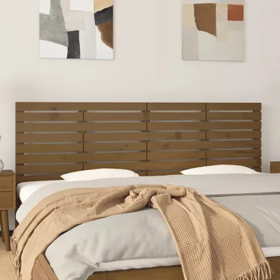 Produktbild von The Living Store Wand-Kopfteil Honigbraun 206x3x63 cm Massivholz Kiefer