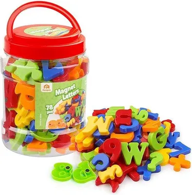 Image de Lettres magnétiques de A à Z pour enfants, 78 pièces, jeu éducatif pour apprendre l'alphabet
