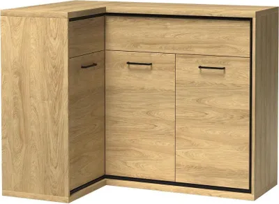Image de Commode d'angle combinée GINETTE - noyer hickory