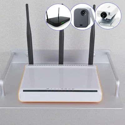 Immagine prodotto di Staffa a parete universale Mensola per router Alluminio Staffa multifunzionale Scatola TV Set-top box Mini-PC Accessori TV Argento