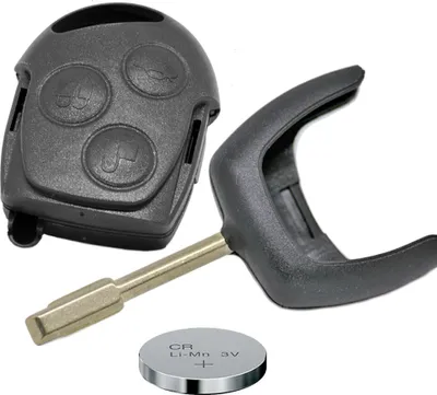 Produktbild von Auto Schlüssel Funk Fernbedienung 1x Gehäuse + 1x Rohling Tibbe FO21 + 1x CR2032 Batterie kompatibel mit Ford