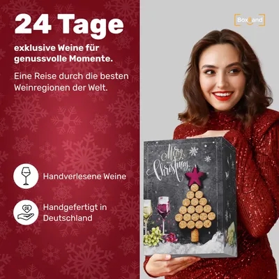 Image de UMBRELLA® Calendrier de l’Avent Vins 2025 – 24 variétés de vins (blanc, rouge, rosé) pour femmes & hommes, calendrier de Noël exclusif