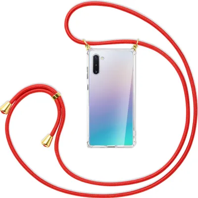 Produktbild von Handykette Backcover-Schutzhülle mit Band (Metall goldfarben) für Samsung Galaxy Note 10 - rot