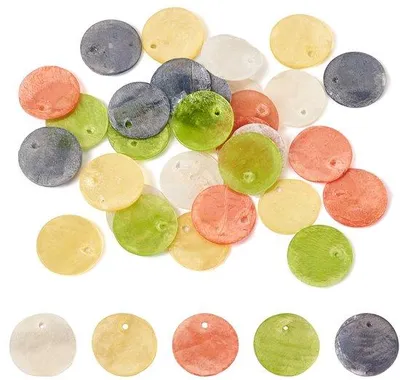Produktbild von 30 Muschel-Charms – Natürliche Muschel-Anhängers – 5 Farben – Zum Schmuckherstellung – Ohrringe – Leichtes Material – Anhänger