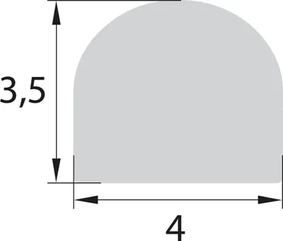 Produktbild von DP14 EPDM Moosgummi Halbrundprofil D-Profil 4x3,5 mm Gummidichtung Türdichtung