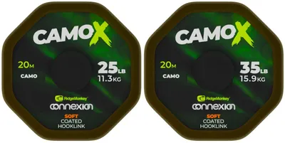 Produktbild von RidgeMonkey CamoX Soft Coated Hooklink - 20m Vorfachschnur, Tragkraft:25lbs/11.3kg