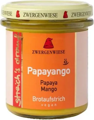 Produktbild von Zwergenwiese  Aufstrich streichs drauf Papayango (pikante Papaya-Mango) laktosefrei, 160 g